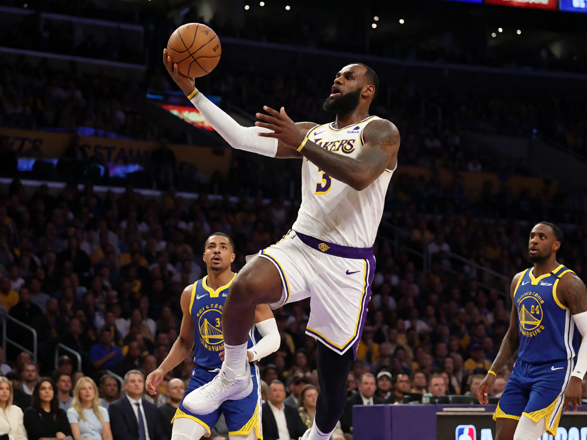 NBA篮球比赛现场球员上篮瞬间